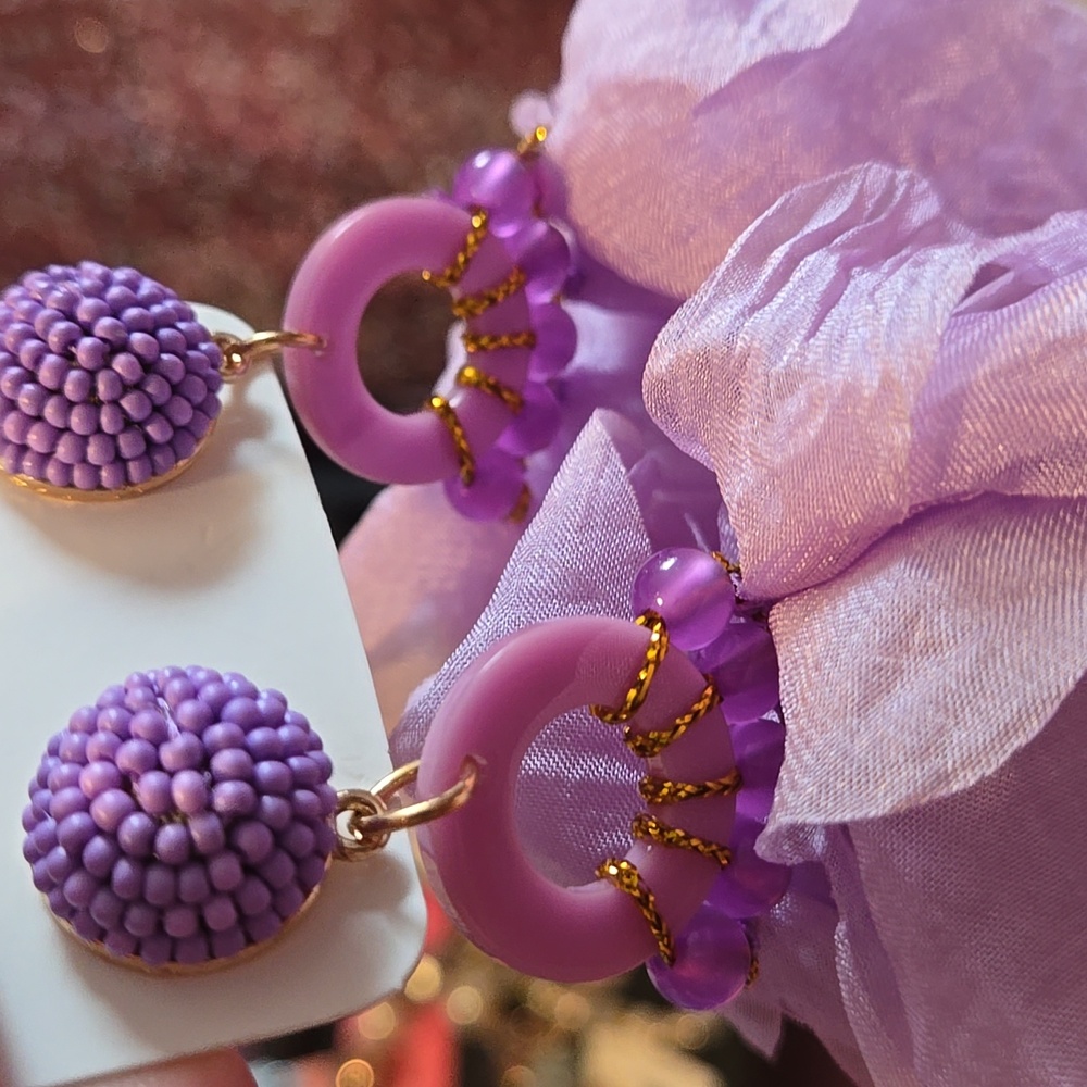 Private Label Lavender Petals Statement Earrings - image 5